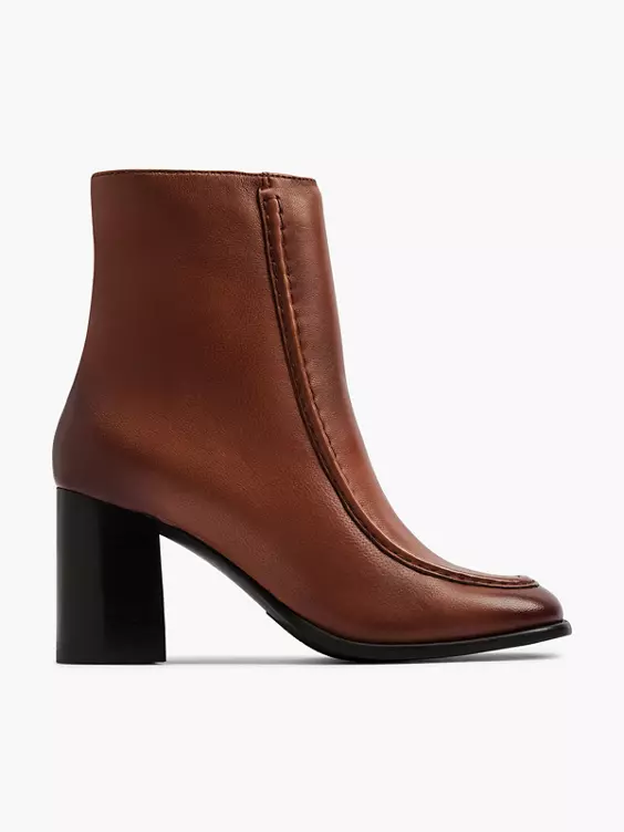 5th Avenue  Cognac Leather Panelled Ankle Boot