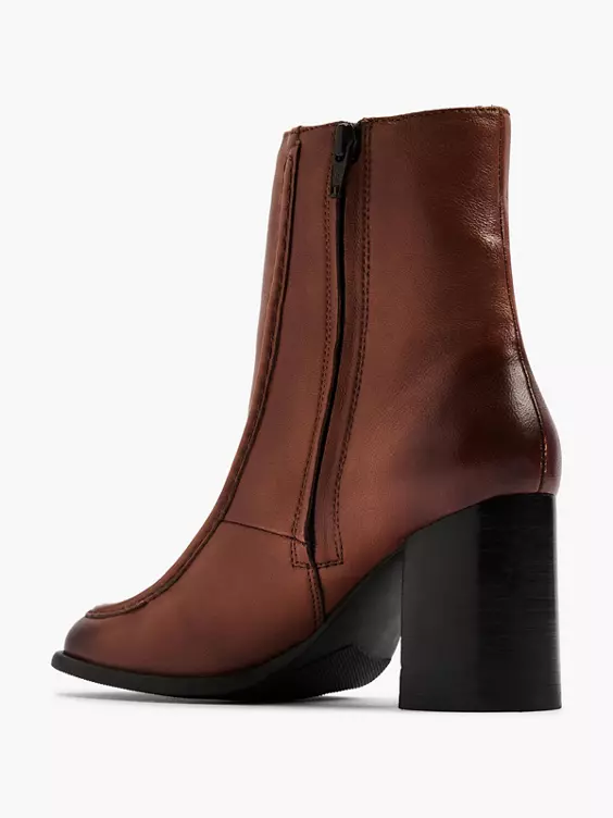 5th Avenue  Cognac Leather Panelled Ankle Boot