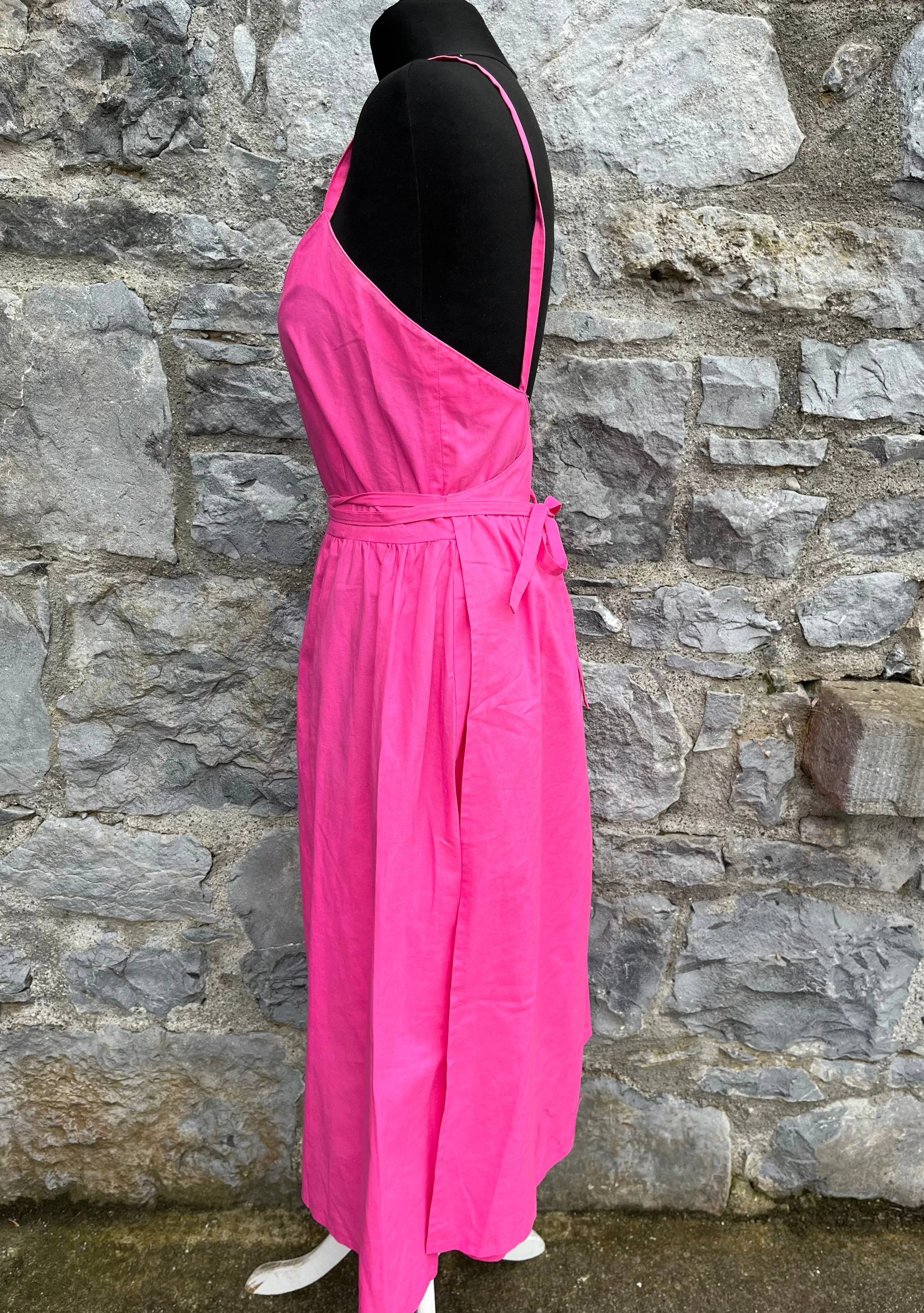 80s pink wrap dress uk 10-12