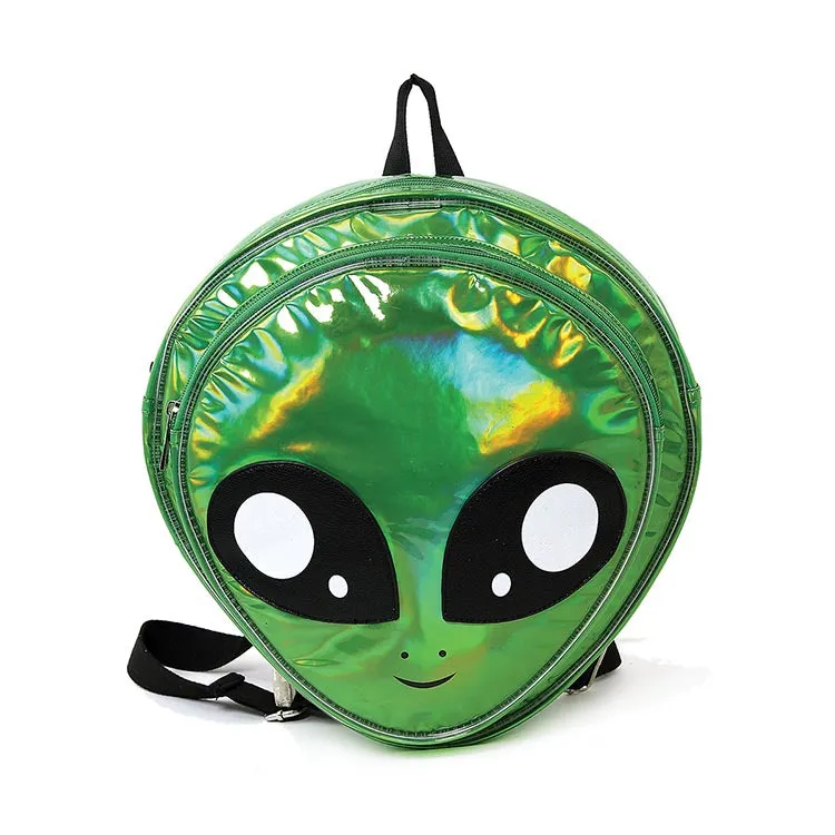 Alien Head Green Backpack