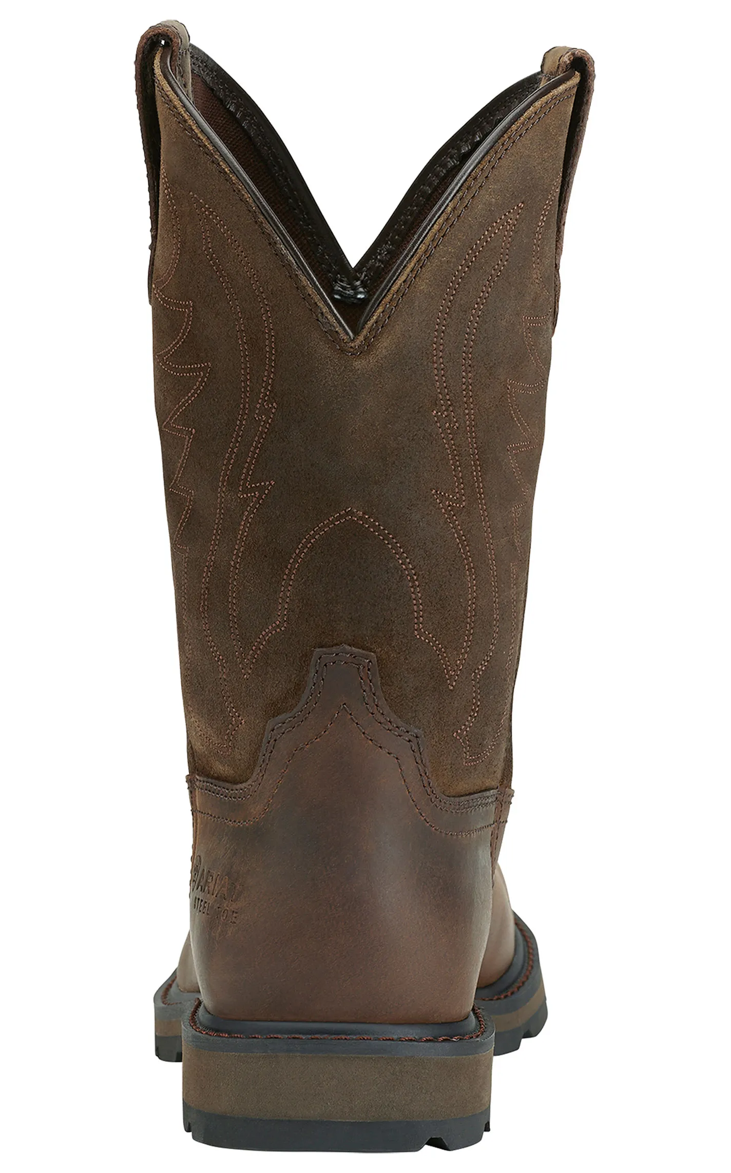 Ariat Men's Groundbreaker Distressed Brown Round Steel Toe Work Boot