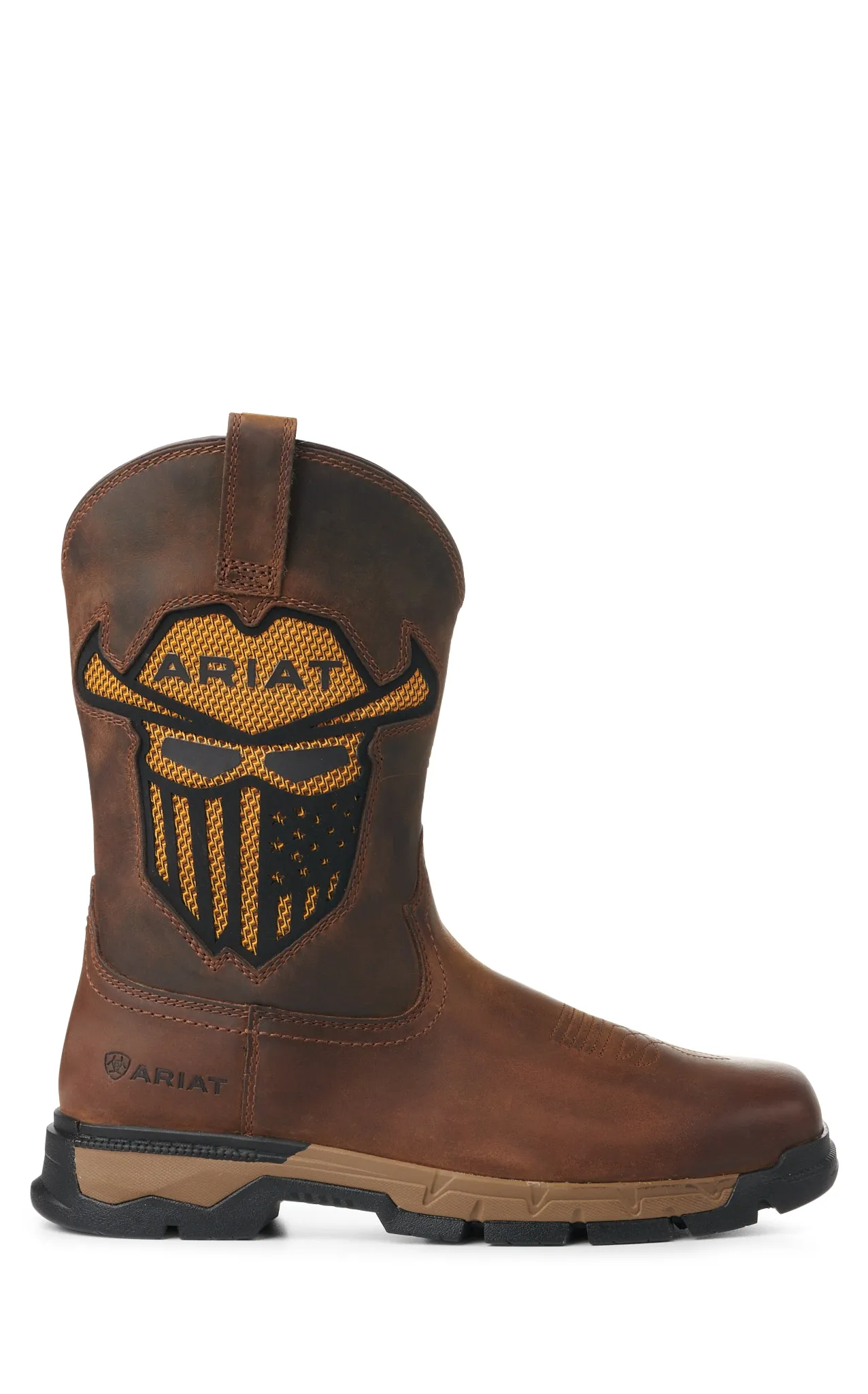 Ariat Men's Rebar Flex Cognac with Incognito Skull VentTEK Work Boot