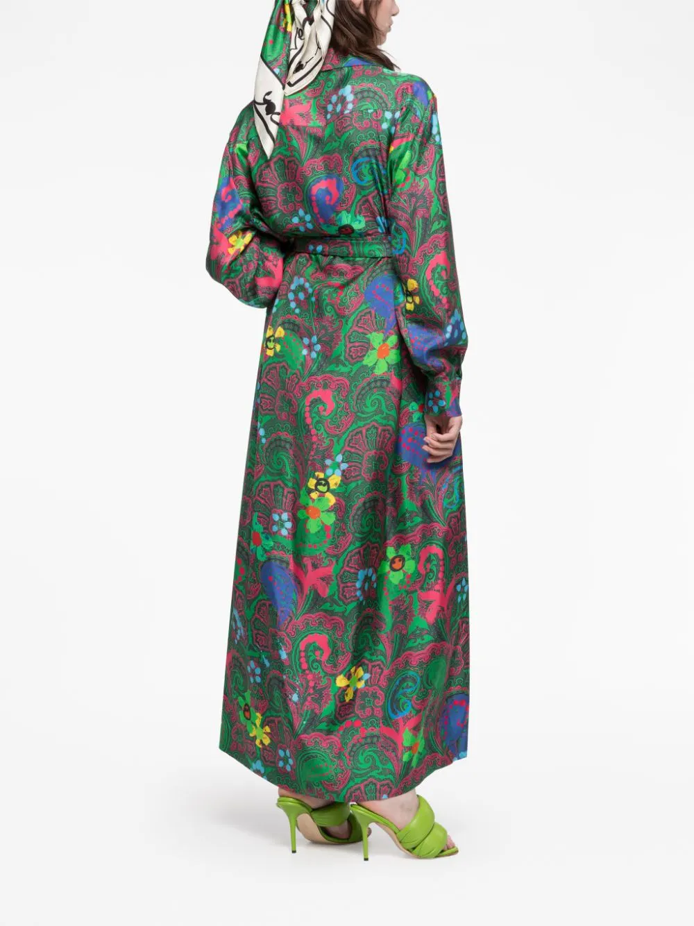 Az Factory Pre    Az Factory Pre Paisley Print Long Wrap Dress