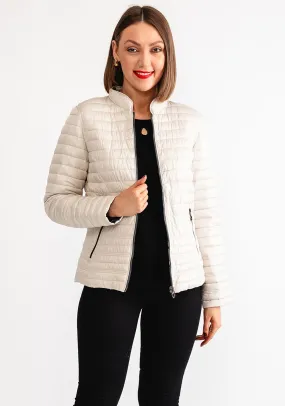 Barbara Lebek Padded Reversible Jacket, Neutral and Grey