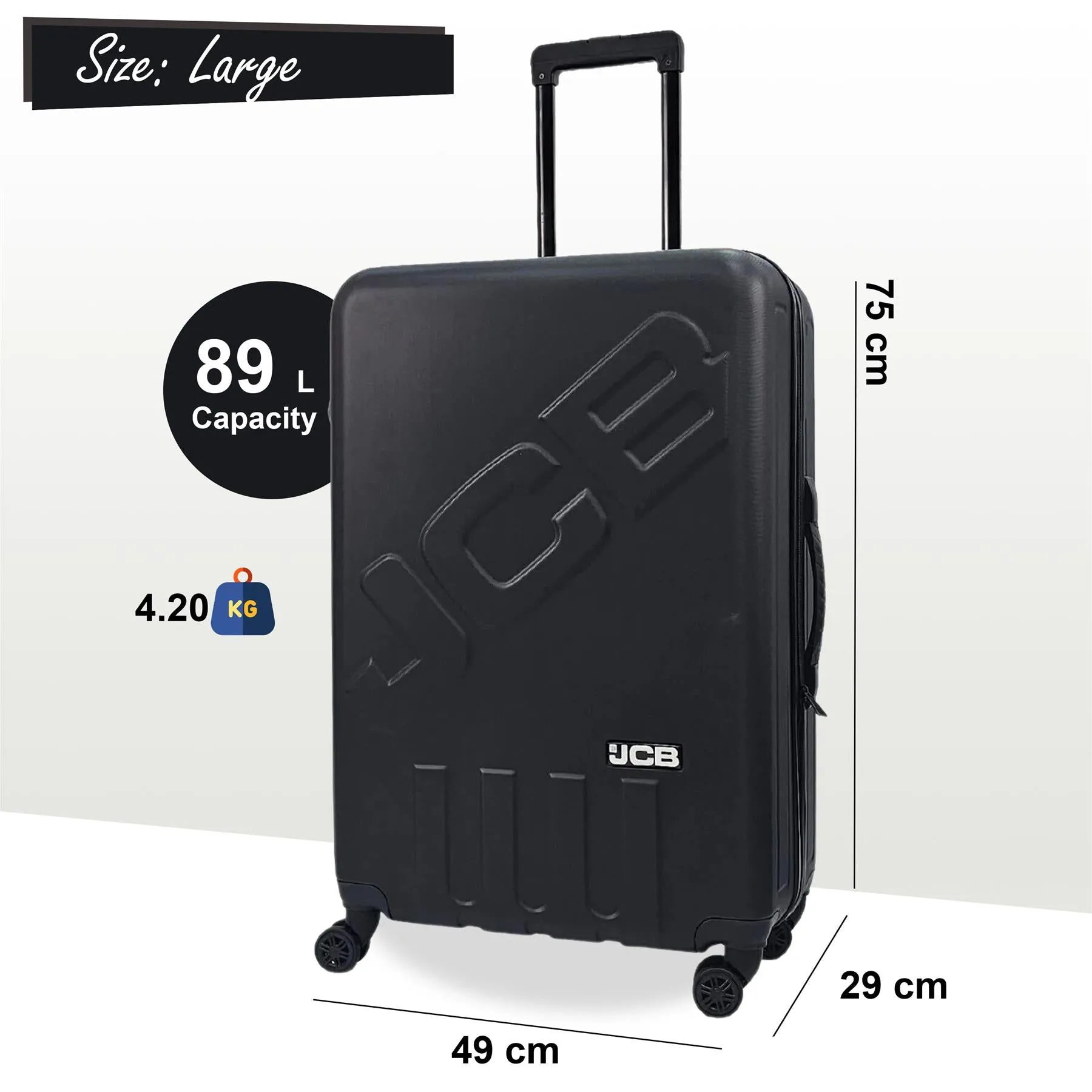 Black Hard Shell Suitcase Set Luggage Travel Bag