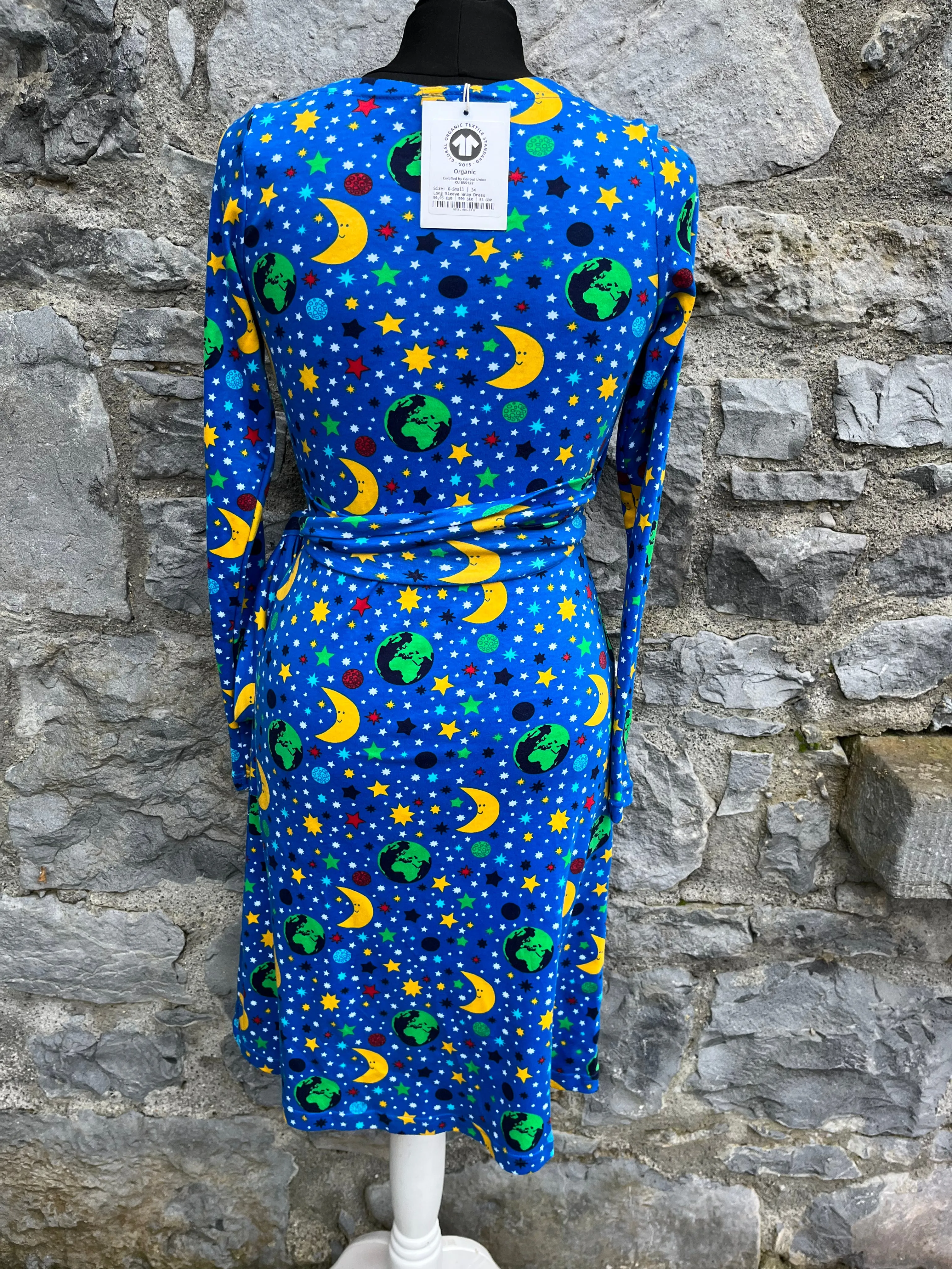 Blue Mother Earth wrap dress  uk 8