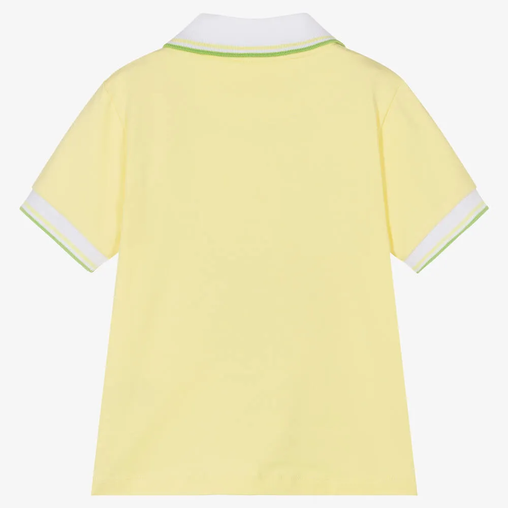 Boys Yellow Cotton Polo Shirt