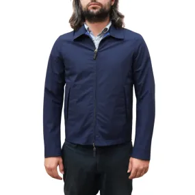 Canali Lightweight Reversible Waterproof Blue And Navy Jacket | Menswear Online