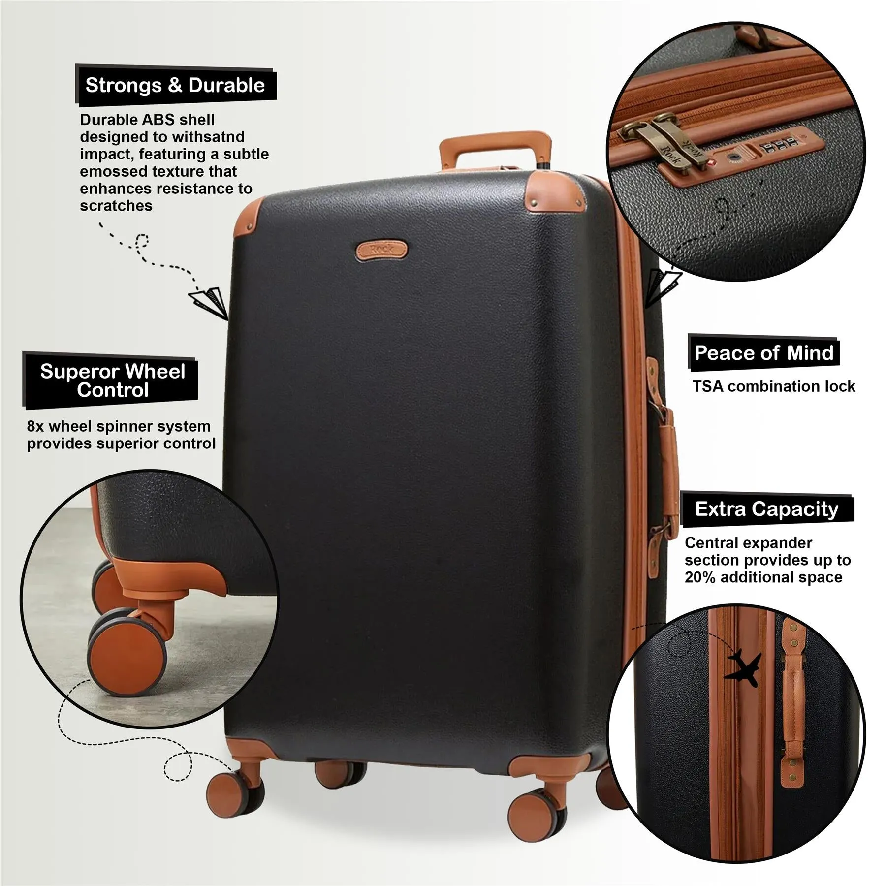 Carnaby Hard Shell Cabin 56 x 37 x 23 cm Suitcase Suitable for Easyjet, Ryanair