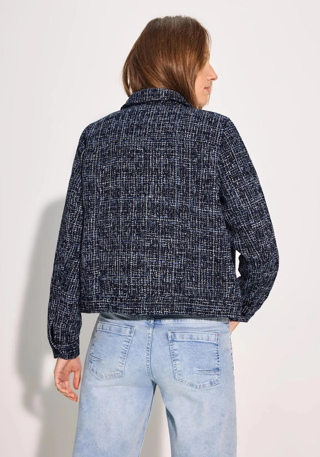 Cecil Tweed Short Jacket, Navy