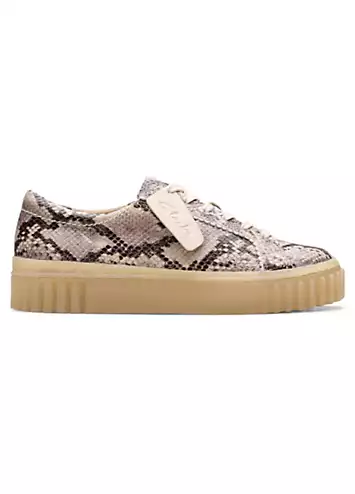 Clarks Grey Snake Leather Mayhill Walk Trainers | Grattan