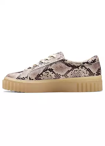 Clarks Grey Snake Leather Mayhill Walk Trainers | Grattan