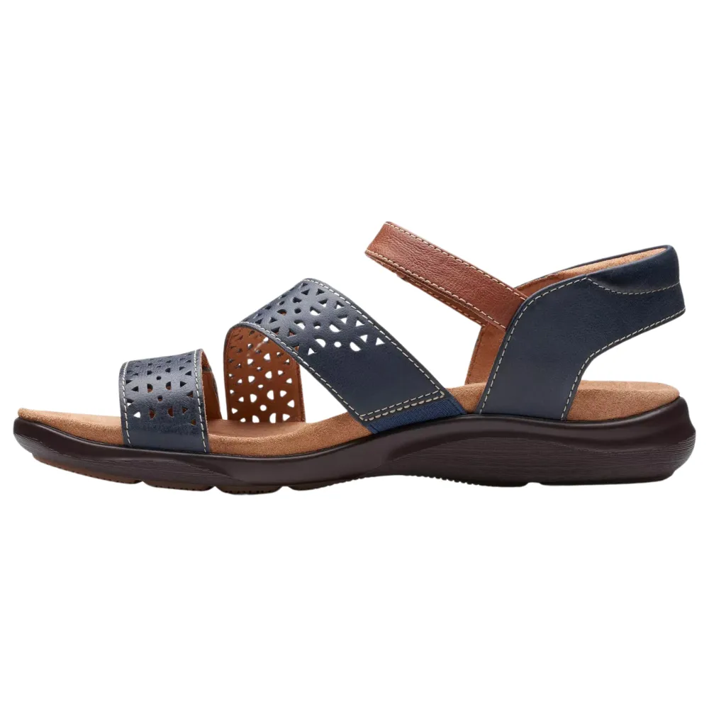 Clarks Kitly Way Navy Leather Sandal (Women's)