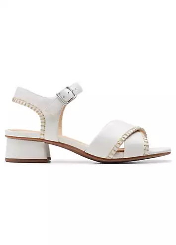 Clarks Off White Leather Serina35 Cross Sandals | Grattan