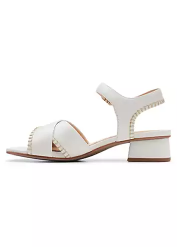 Clarks Off White Leather Serina35 Cross Sandals | Grattan