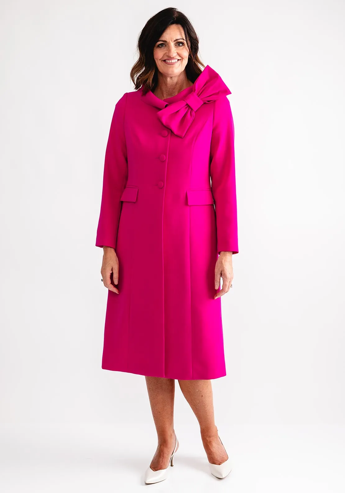 Claudia C Stravin Sky Dress and Jacket, Fuchsia