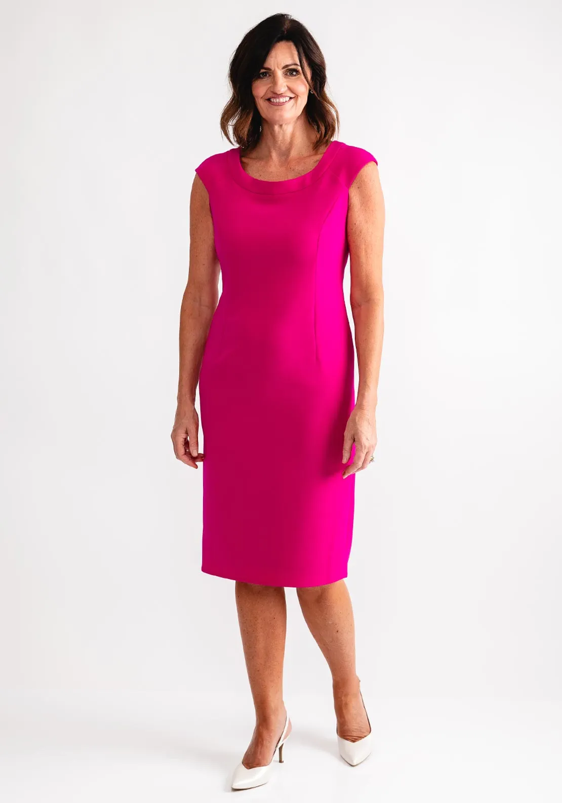 Claudia C Stravin Sky Dress and Jacket, Fuchsia