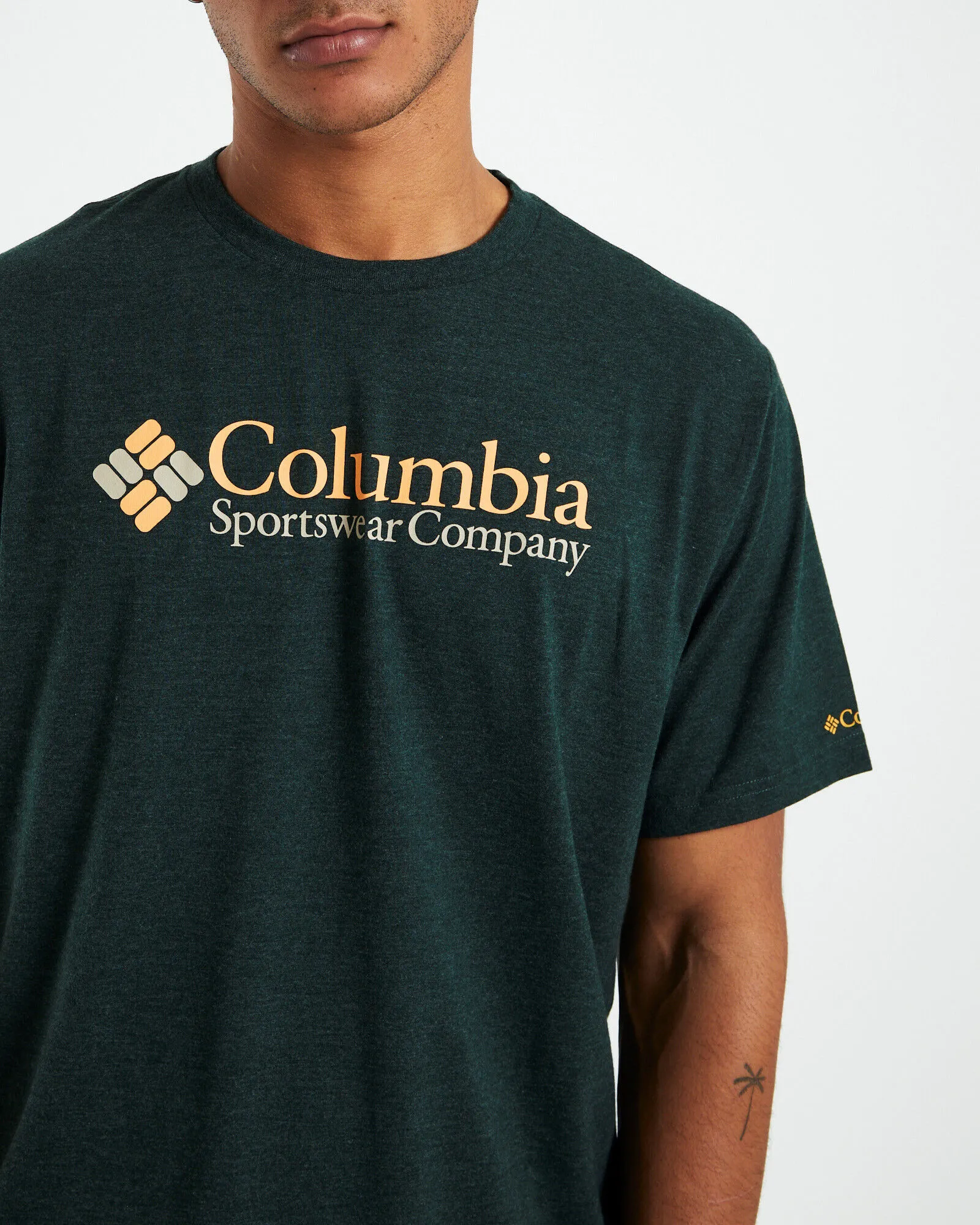 Columbia Retro Logo Short Sleeve T-Shirt Spurce Heather Green