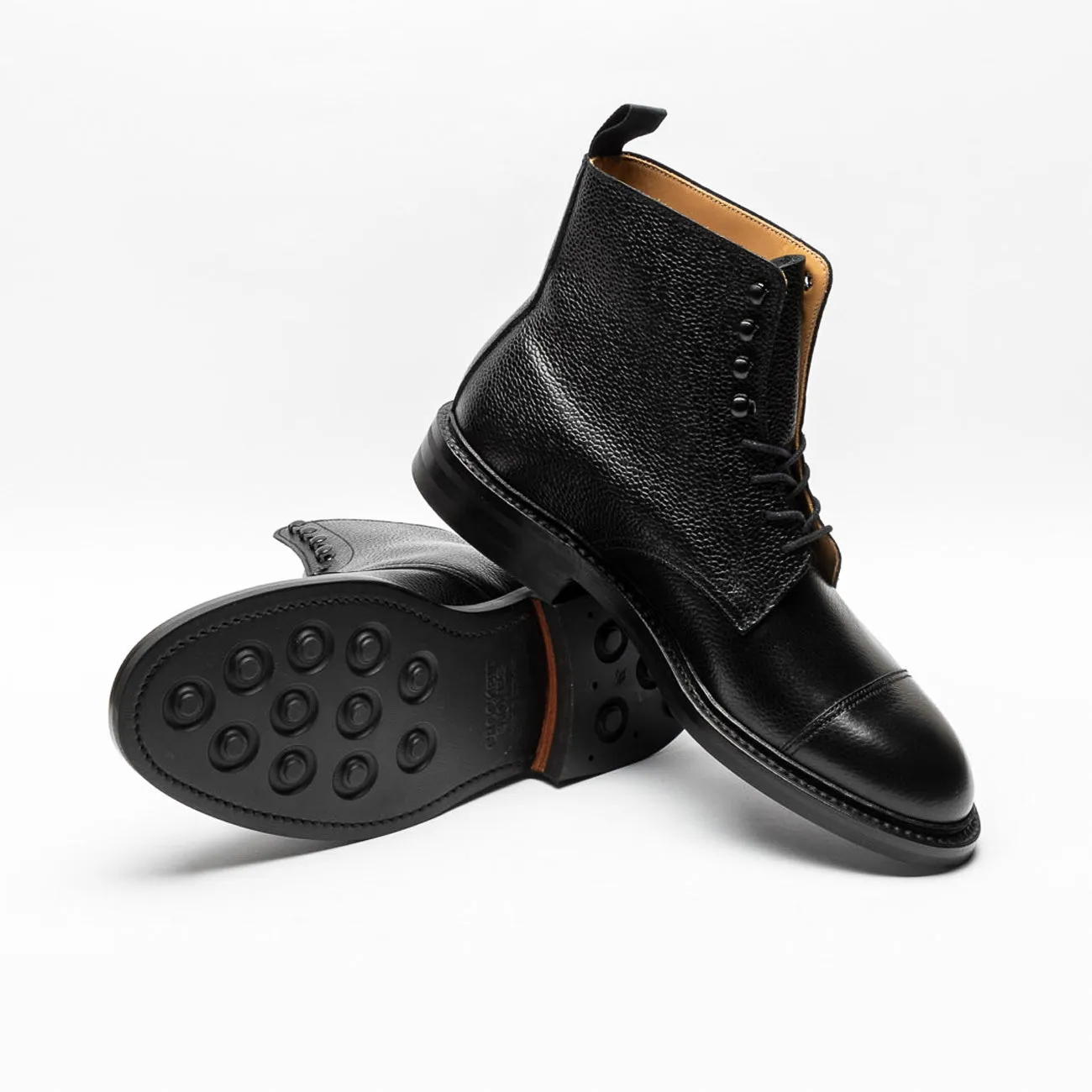 Crockett & Jones Crockett & Jones Coniston 3 derby ankle boot in black textured leather