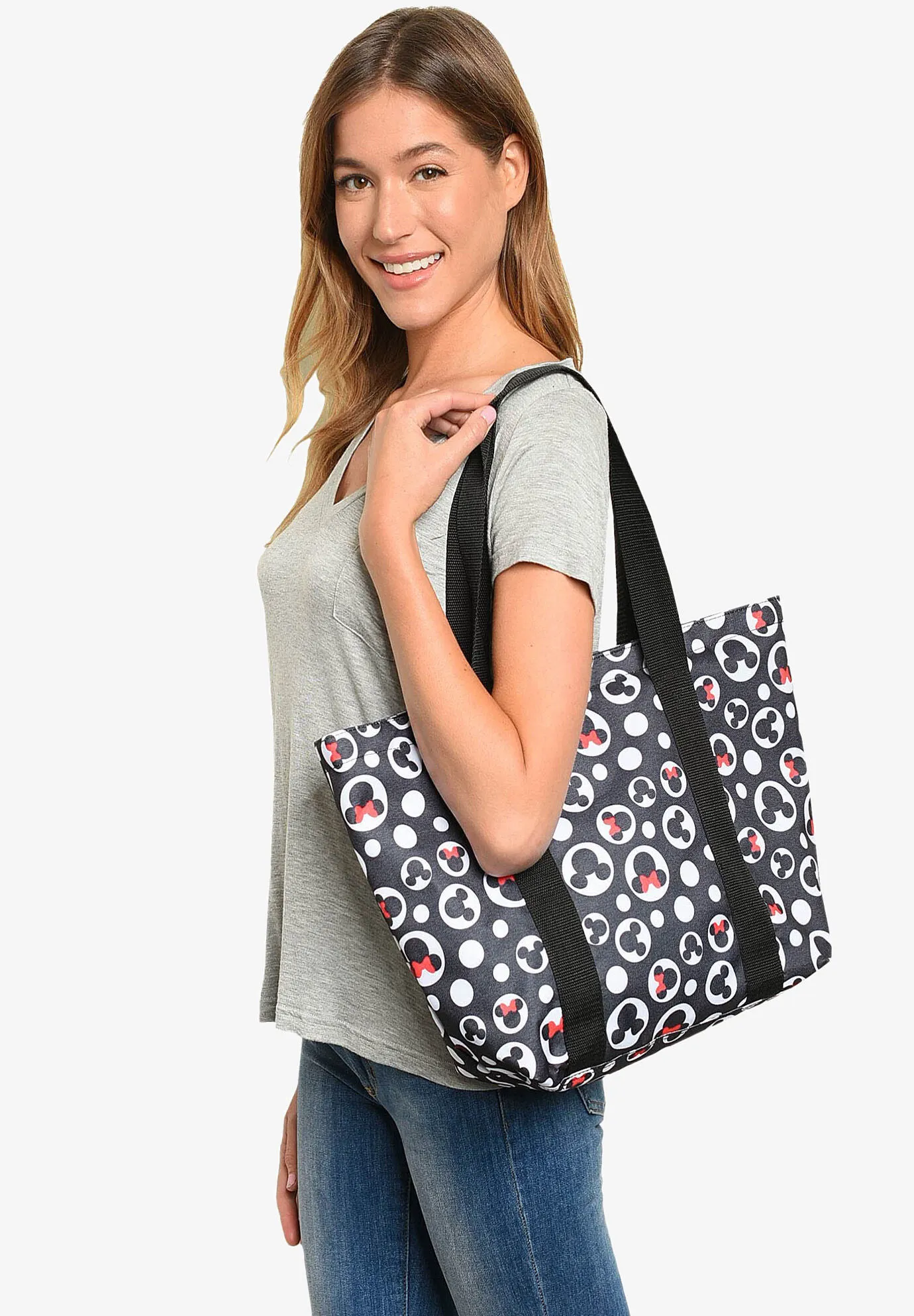 Disney Mickey Mouse Tote Minnie Icon Zippered Travel Handbag