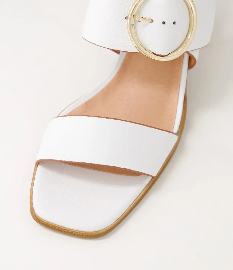 DJANGO & JULIETTE Mathena White Tan Leather Sandals