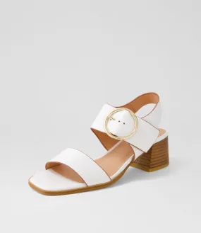 DJANGO & JULIETTE Mathena White Tan Leather Sandals