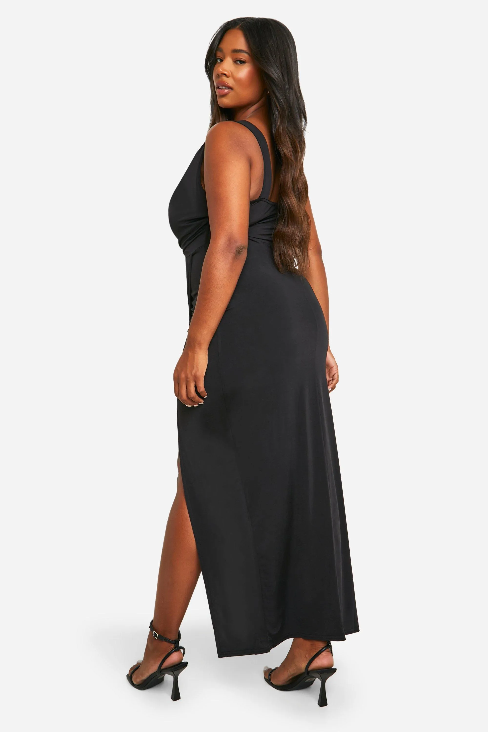 Dresses | Plus Slinky Ruched Wrap Maxi Dress | boohoo