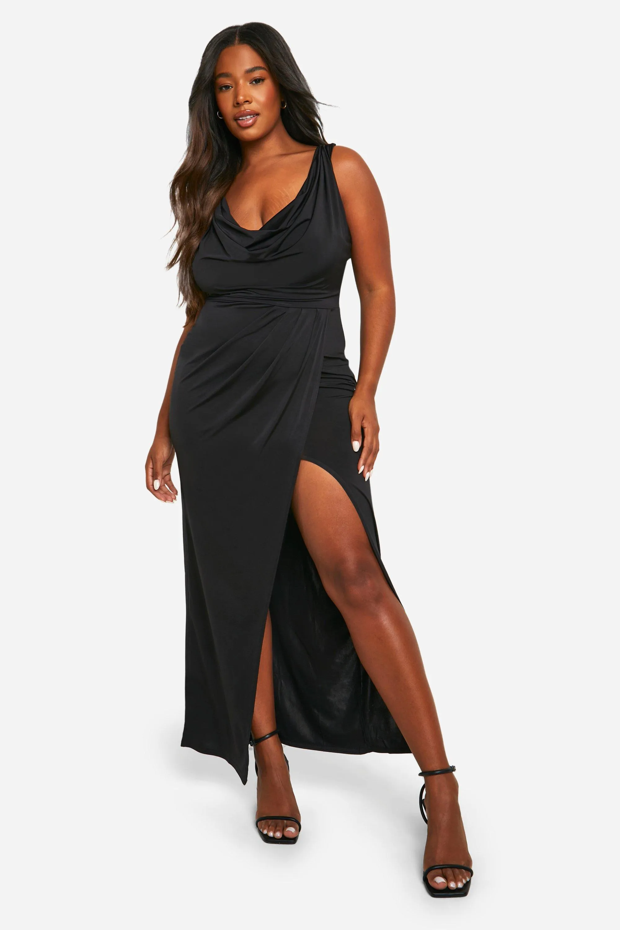 Dresses | Plus Slinky Ruched Wrap Maxi Dress | boohoo