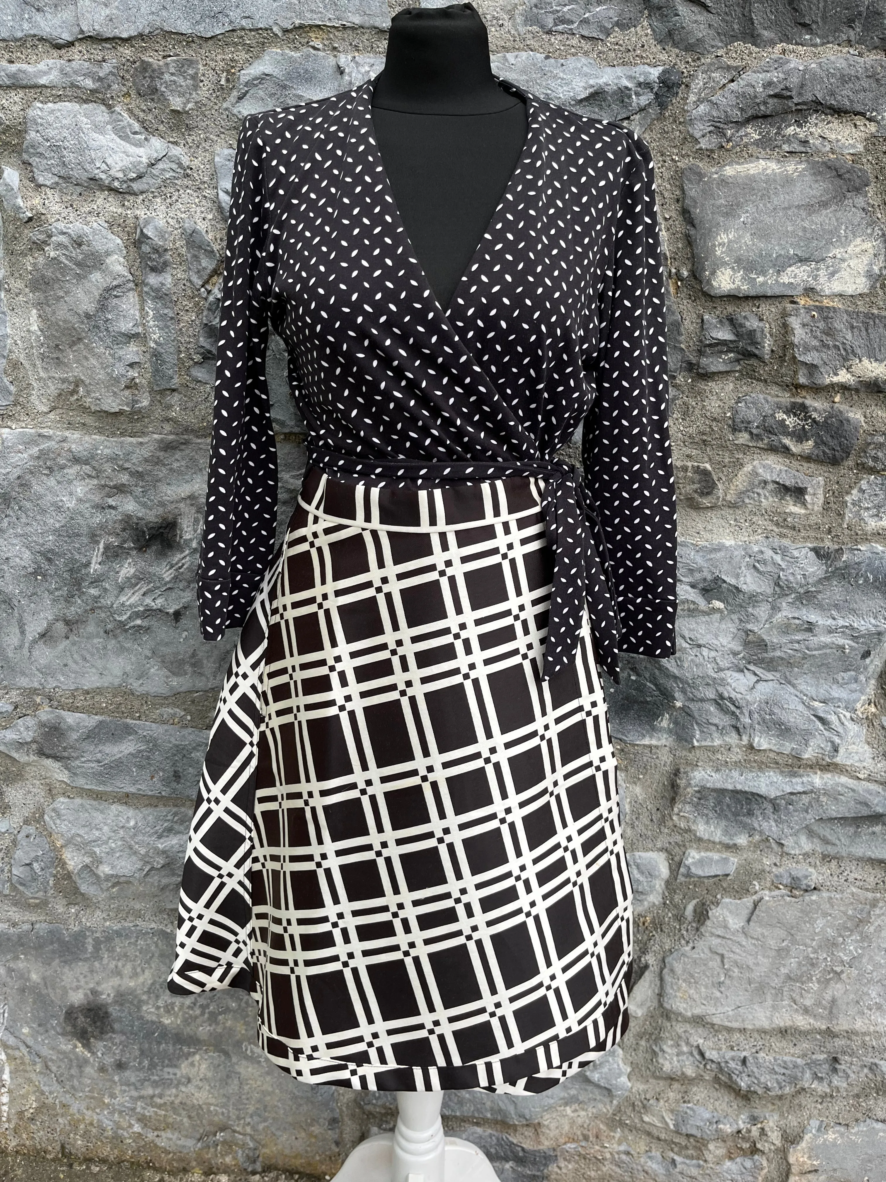 DvF Black&white wrap dress uk 10-12