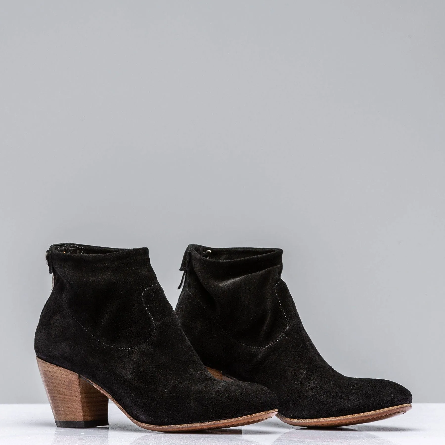 Eliana Suede Ankle Boot In Black