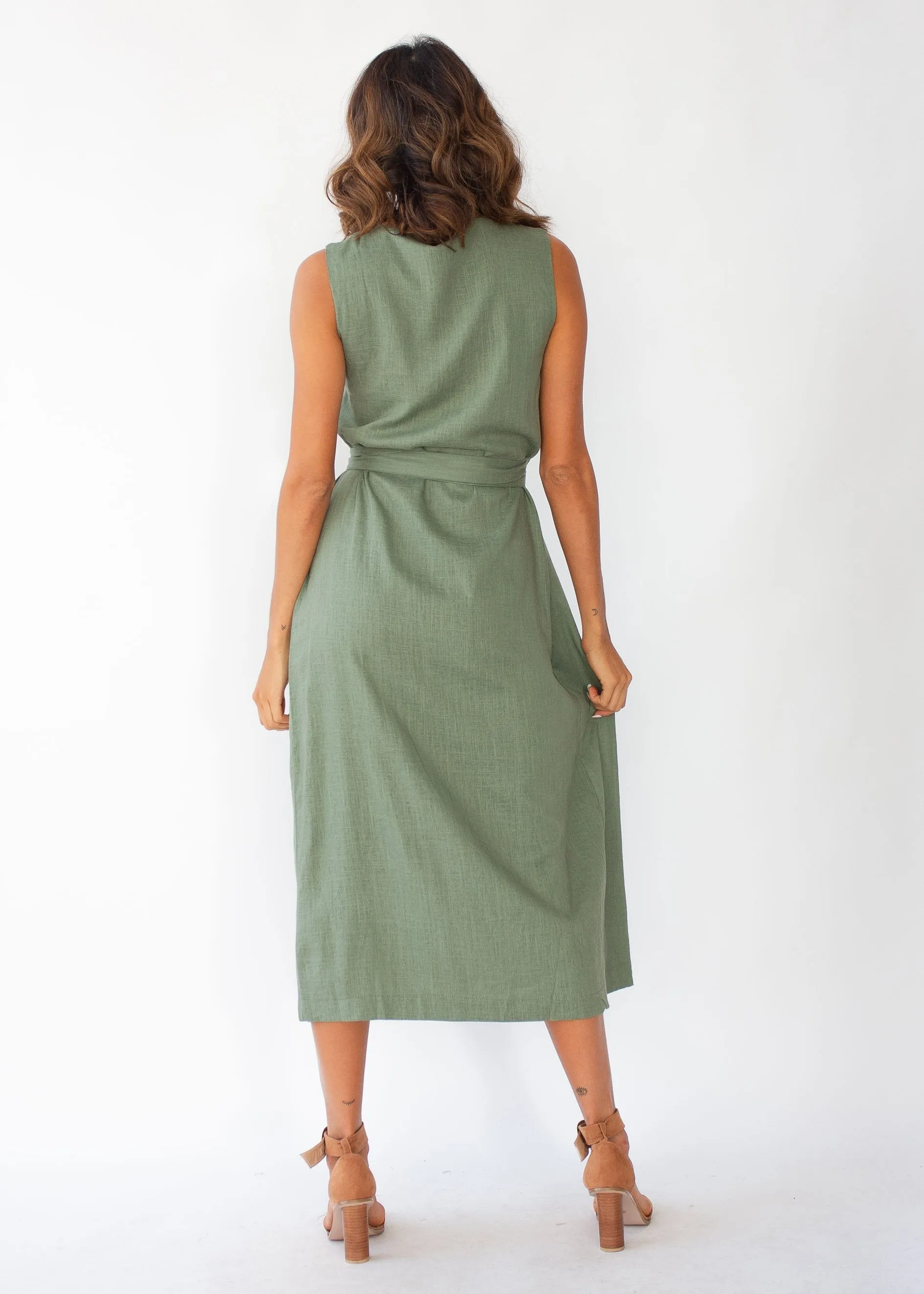 First Priority Wrap Maxi Dress - Khaki