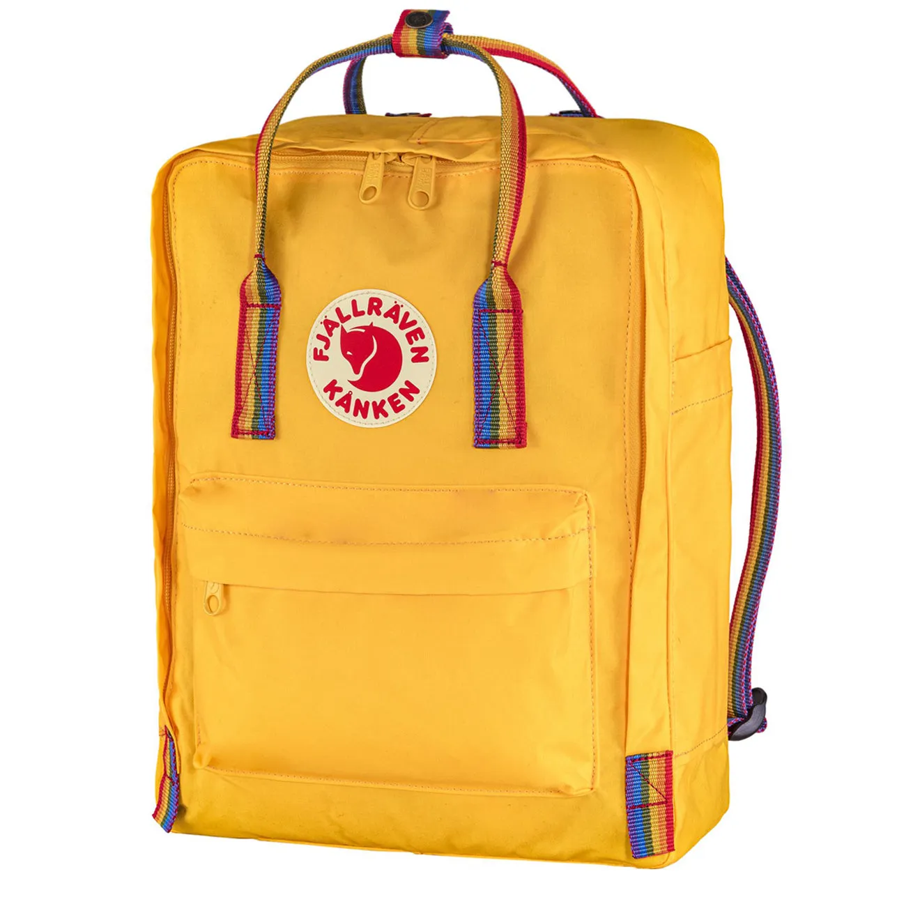 Fjallraven Kanken Classic Backpack Warm Yellow Rainbow Pattern