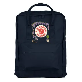 Fjallraven Kanken Classic Embroidered Backpack Navy Wisteria