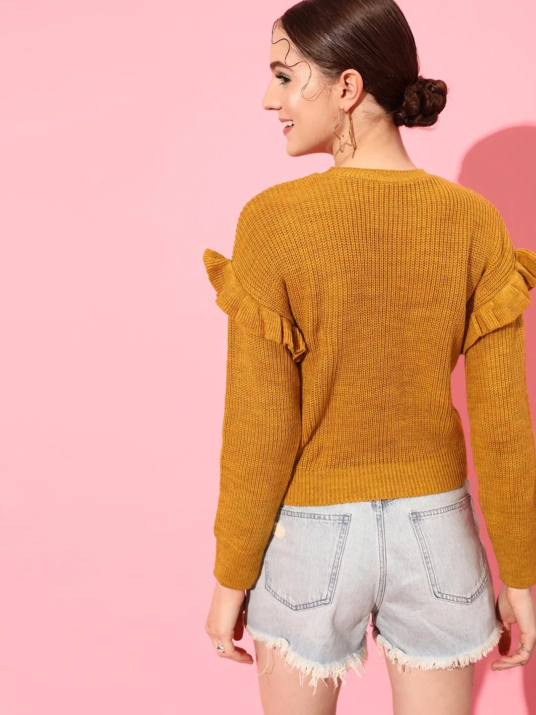 Frill Sleeve Pullover