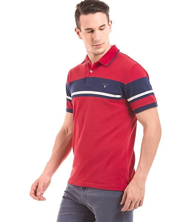 Gant Striped Pique Polo Shirt