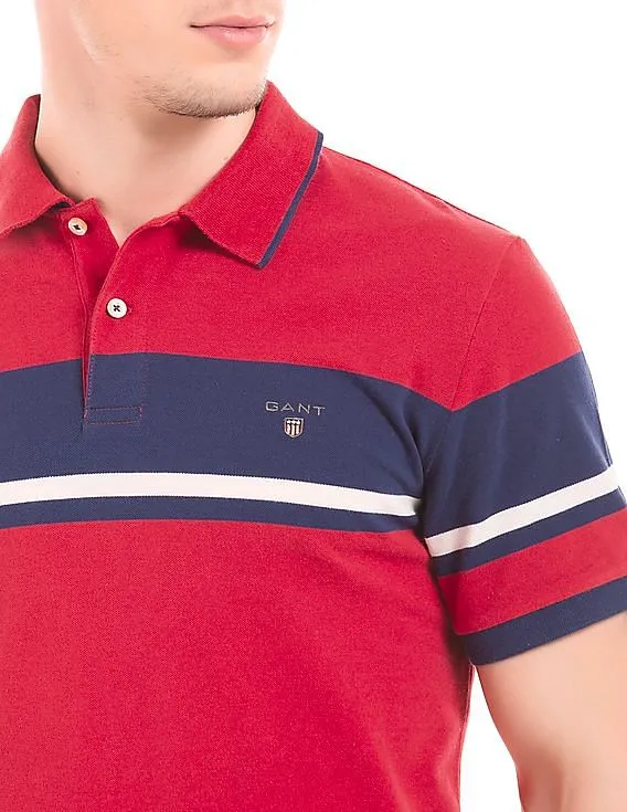 Gant Striped Pique Polo Shirt