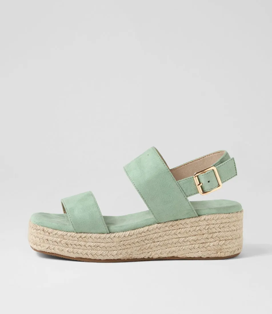 I LOVE BILLY Cissie Sage Microsuede Sandals