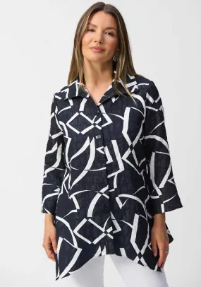 Joseph Ribkoff Abstract Print Lightweight Jacket, Navy