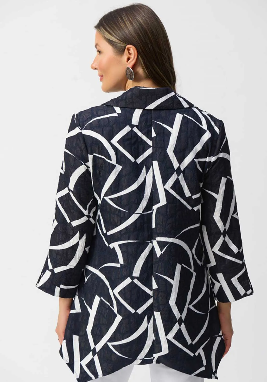 Joseph Ribkoff Abstract Print Lightweight Jacket, Navy