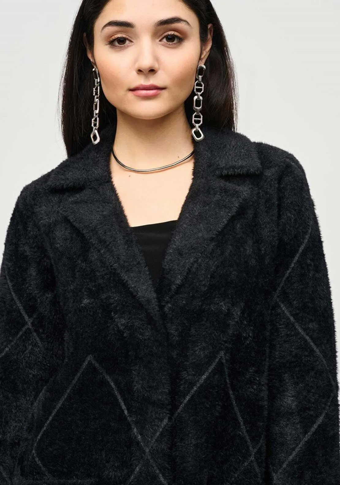 Joseph Ribkoff Faux Fur Jacket, Black