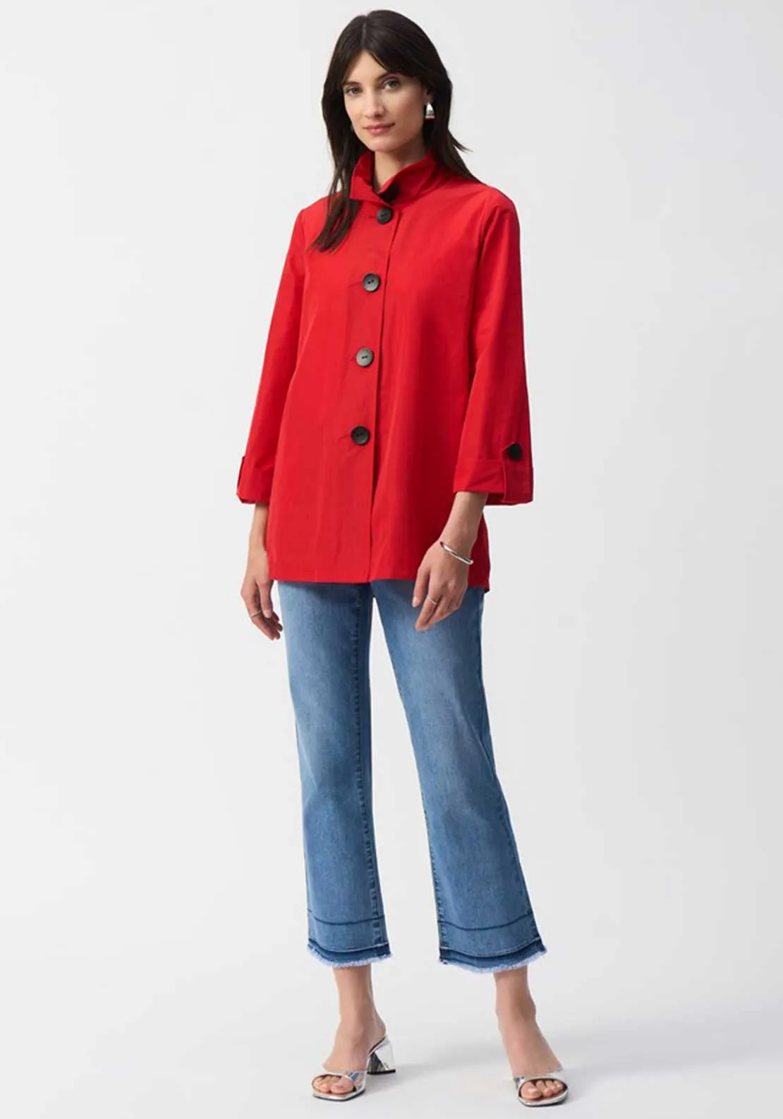 Joseph Ribkoff Memory Trapeze Jacket, Red