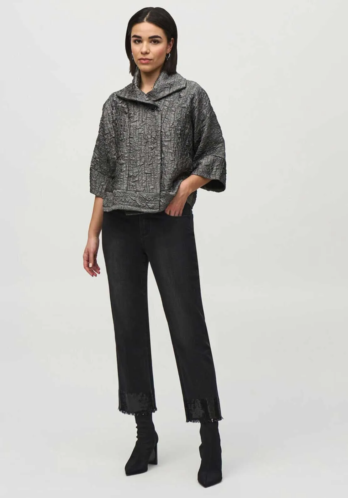 Joseph Ribkoff Textured Lightweight Jacket, Pewter