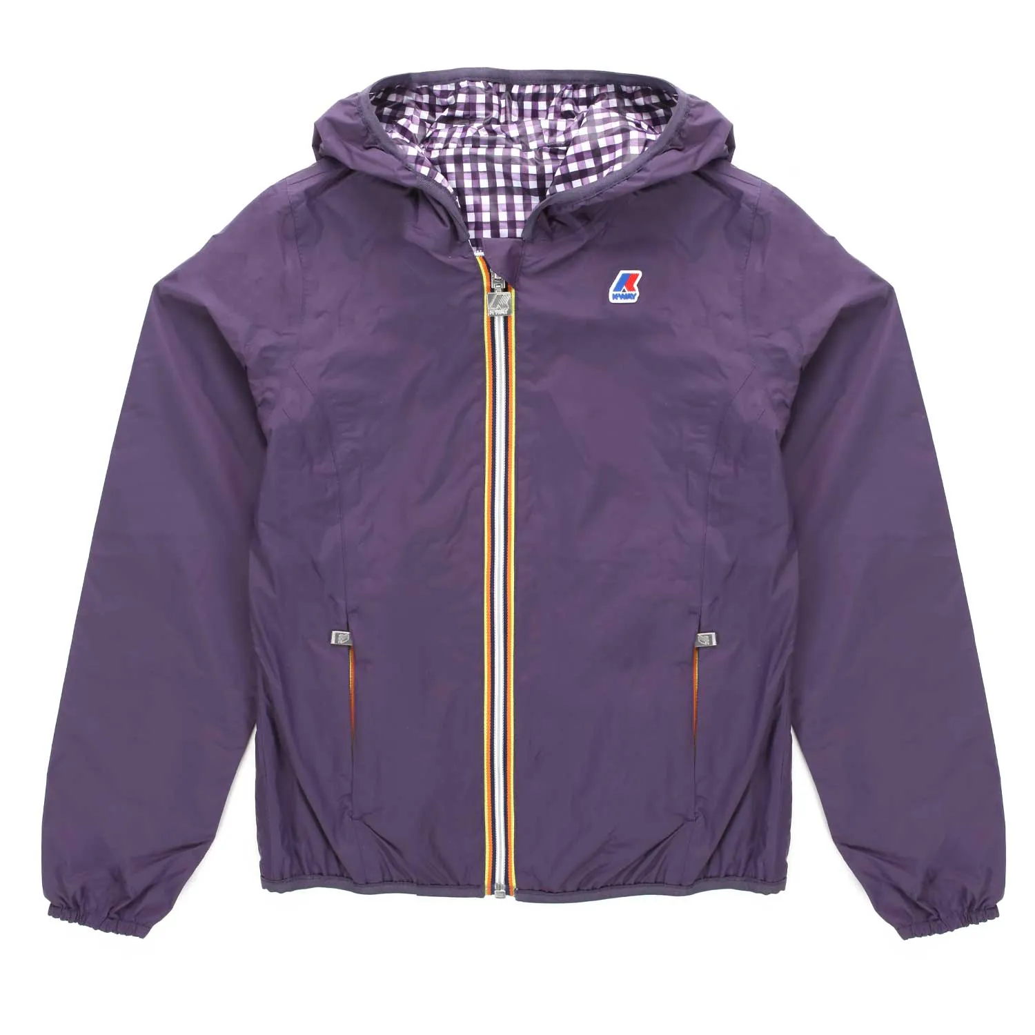 K-Way Purple And Vichy Lily Plus.2 Double Graphic Jacket