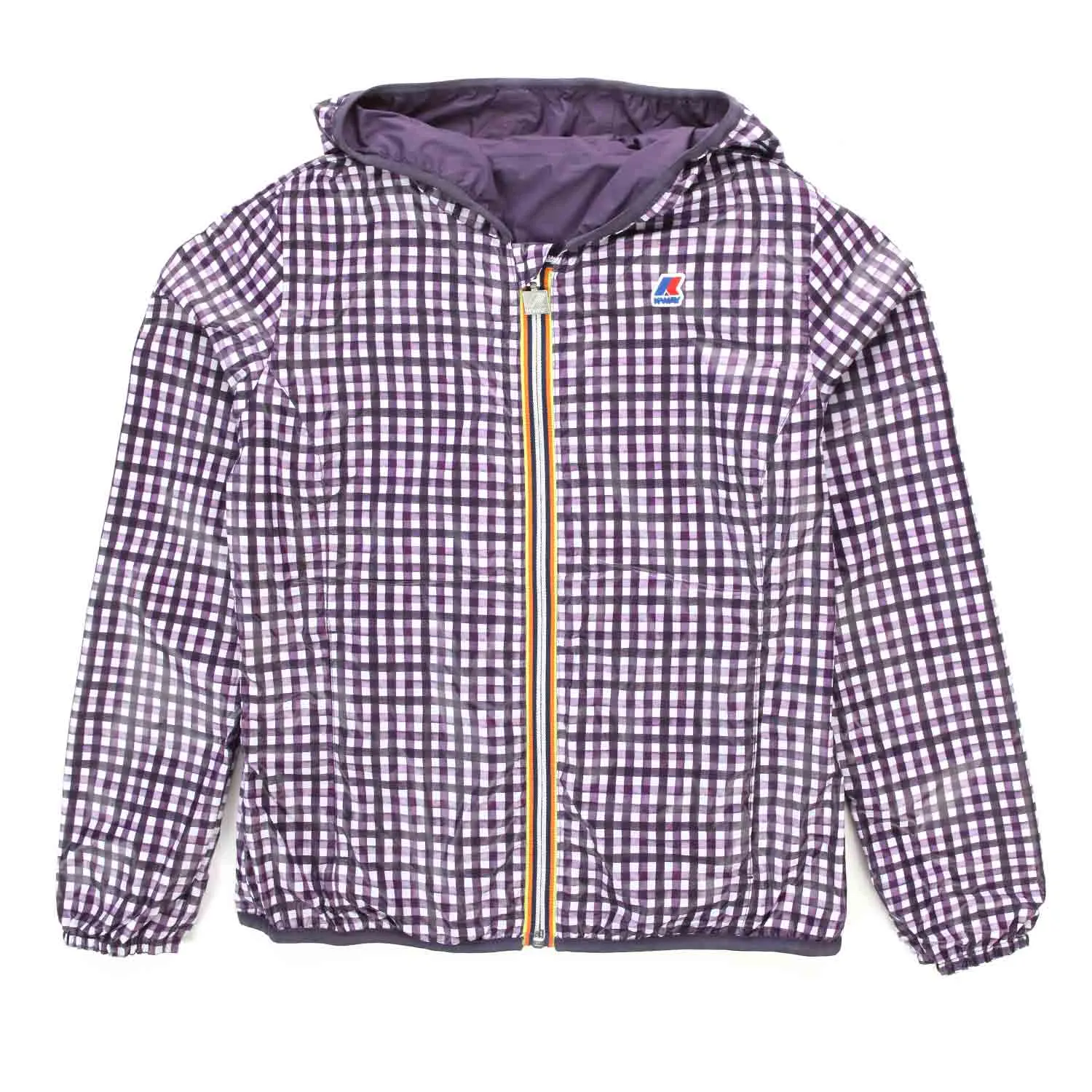 K-Way Purple And Vichy Lily Plus.2 Double Graphic Jacket