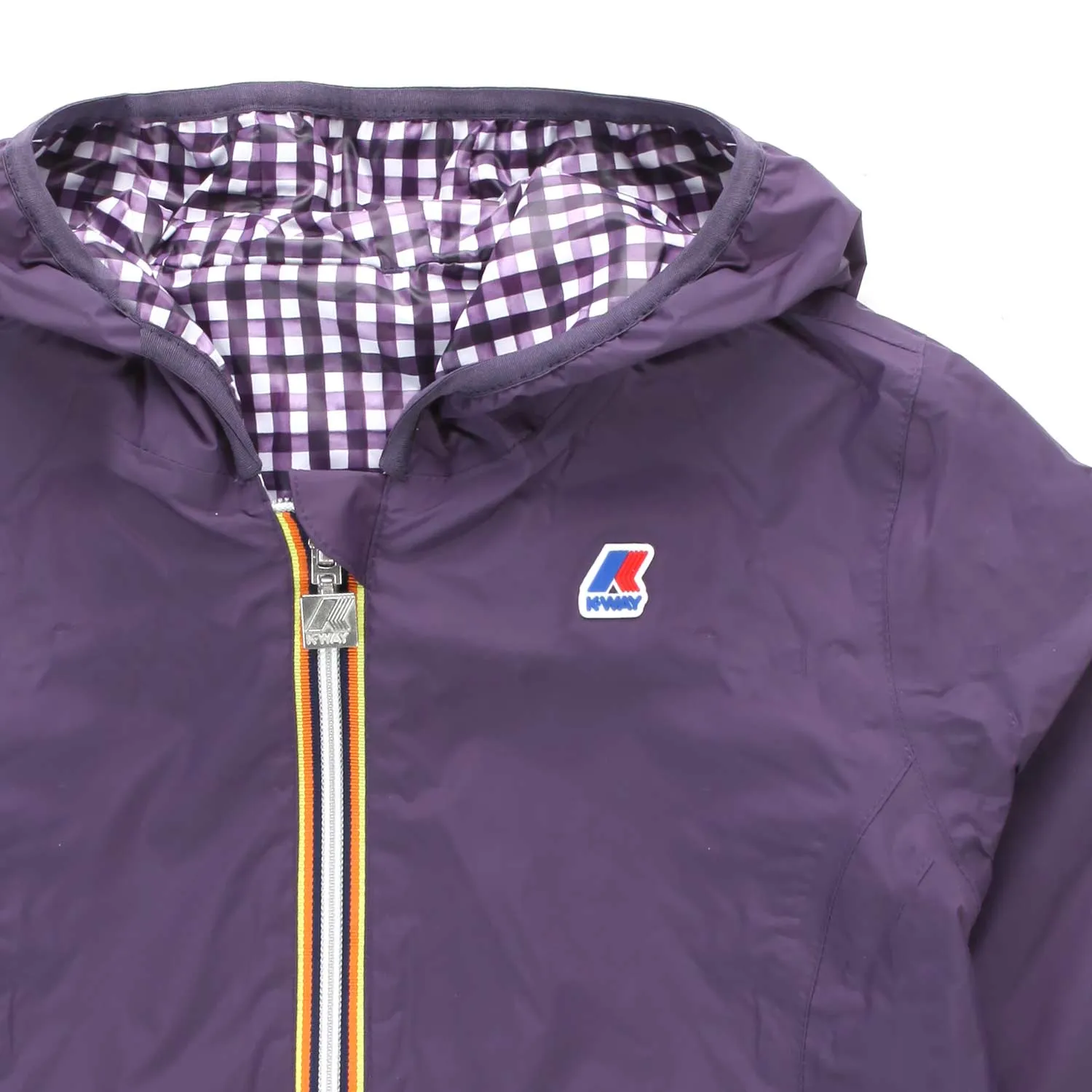 K-Way Purple And Vichy Lily Plus.2 Double Graphic Jacket