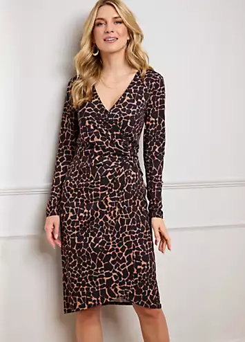 Kaleidoscope Giraffe Print Wrap Jersey Dress | Grattan