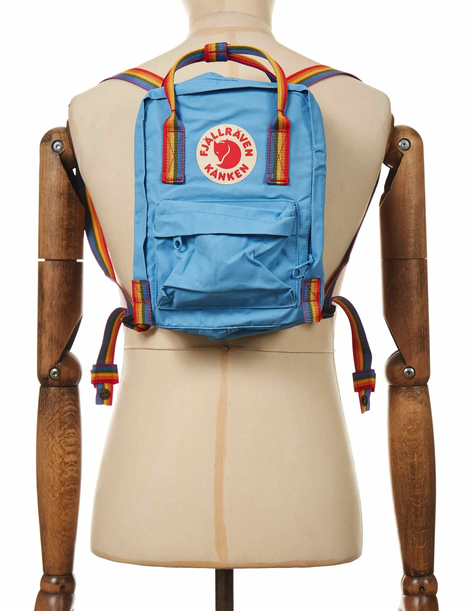 Kanken Mini Rainbow Backpack - Air Blue-Rainbow Pattern