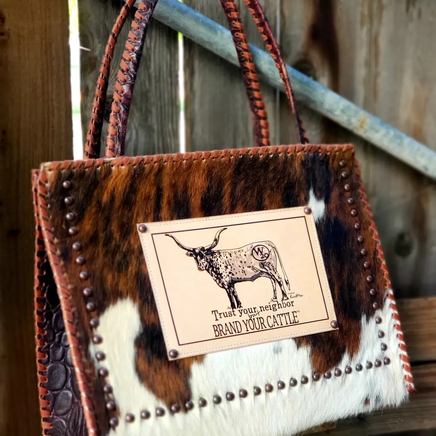 KurtMen Custom West 20 Brand Your Own Cattle Patch Wide Box Tote