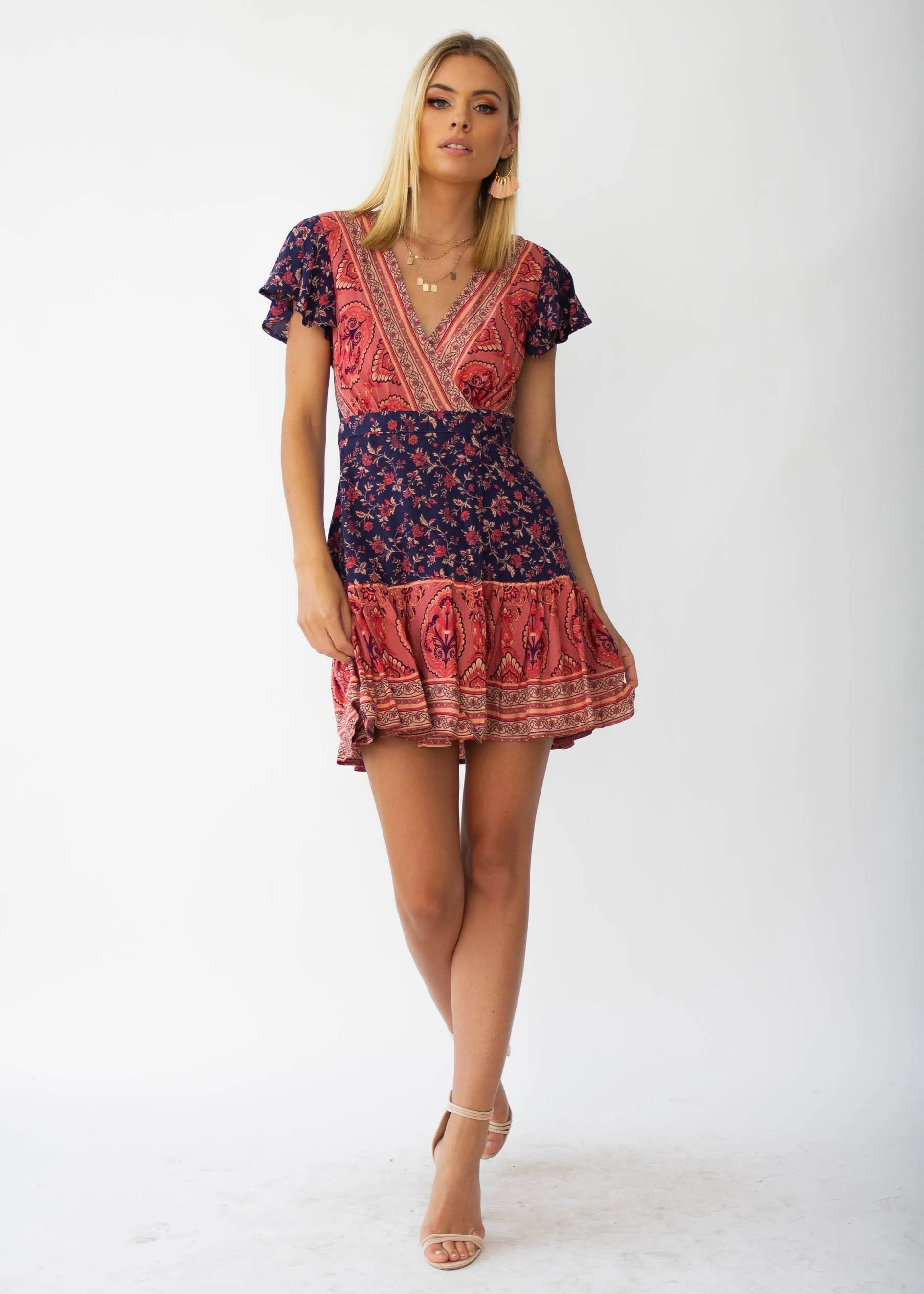 Le Sienna Wrap Dress - Navy Floral