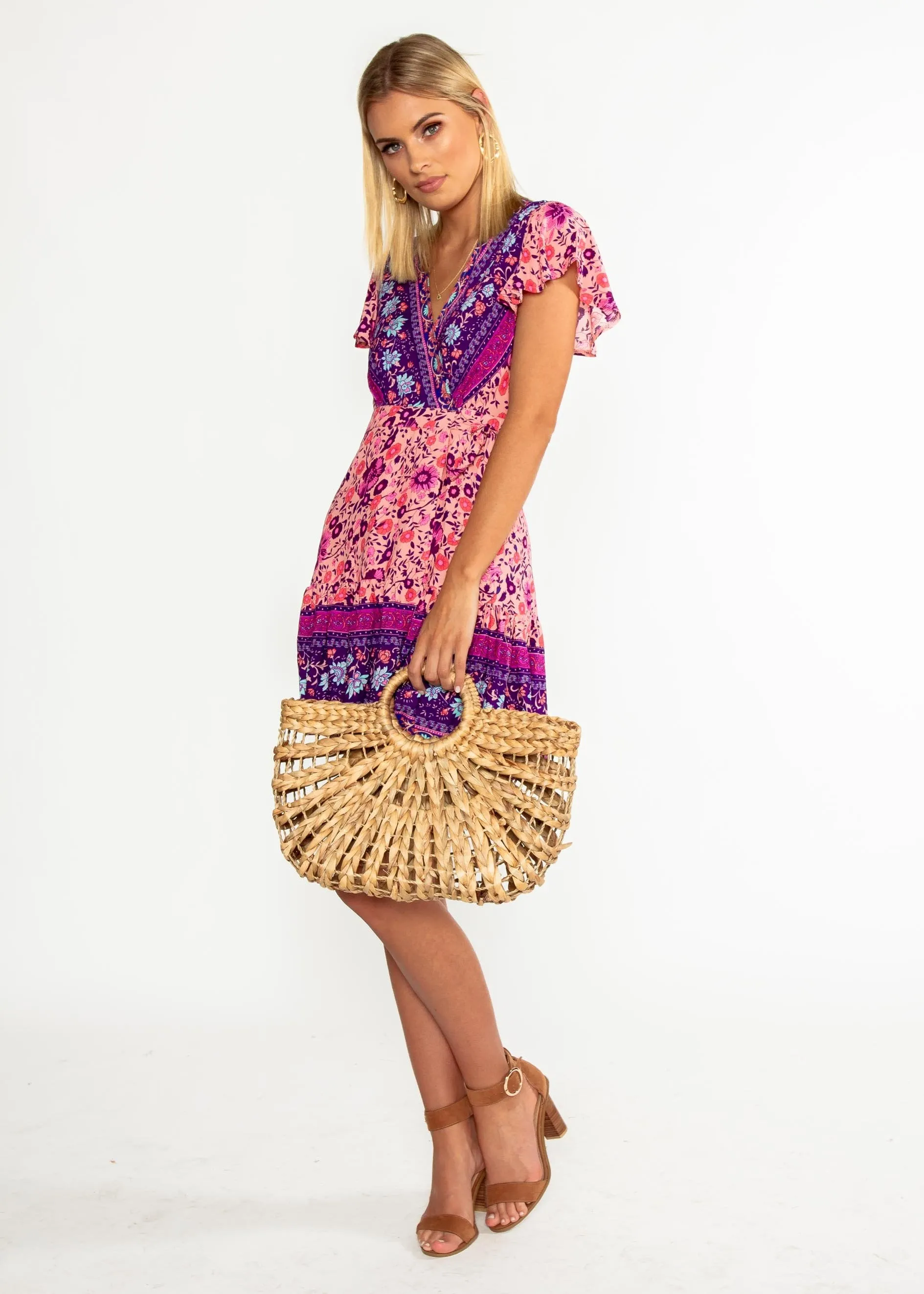 Le Sienna Wrap Dress - Wild Orchid